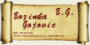 Božinka Gojović vizit kartica